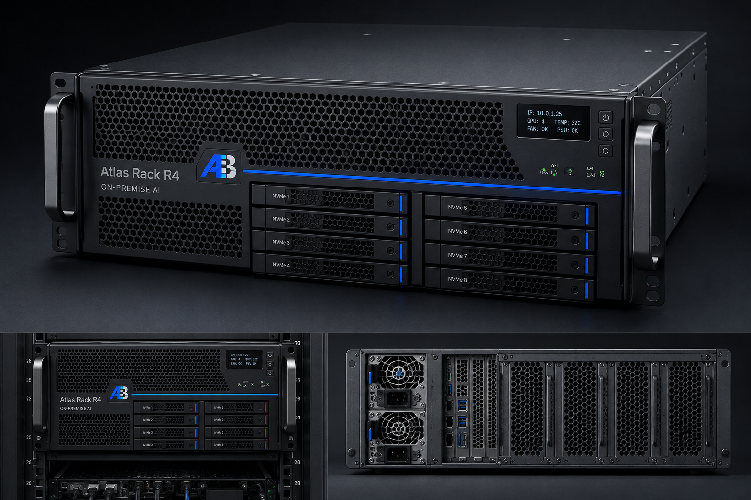 Atlas Rack R4 机架式本地 AI 服务器